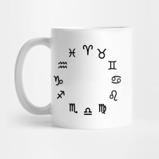 Zodiac Wheel - Black Print Mug